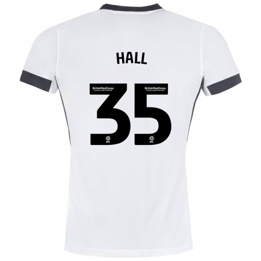 Kinderen George Hall #35 Wit Zwart Uitshirt Uittenue 2024/25 T-Shirt