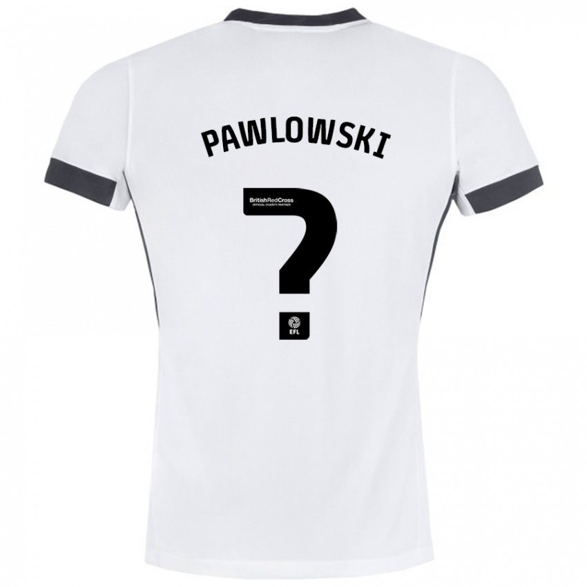 Kinderen Jakub Pawlowski #0 Wit Zwart Uitshirt Uittenue 2024/25 T-Shirt