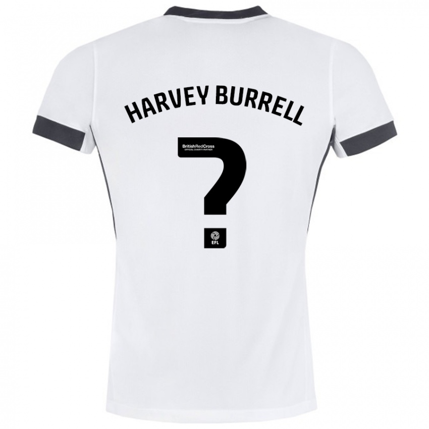 Kinderen William Harvey Burrell #0 Wit Zwart Uitshirt Uittenue 2024/25 T-Shirt