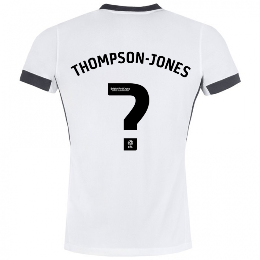 Kinderen Riquelme Thompson-Jones #0 Wit Zwart Uitshirt Uittenue 2024/25 T-Shirt