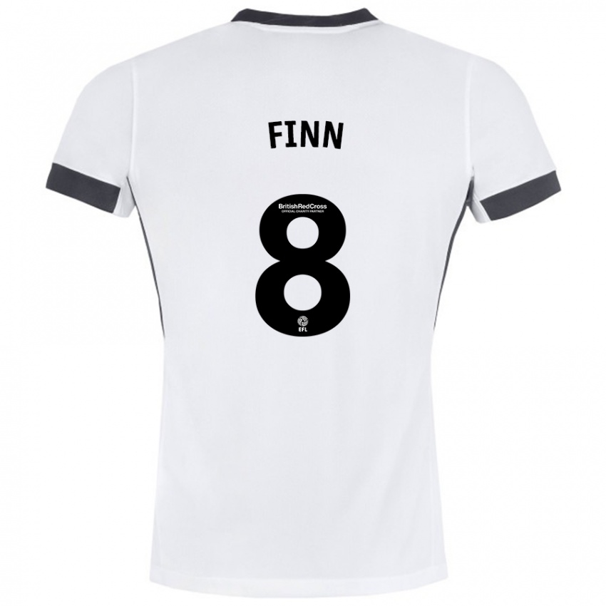 Kinderen Jamie Finn #8 Wit Zwart Uitshirt Uittenue 2024/25 T-Shirt