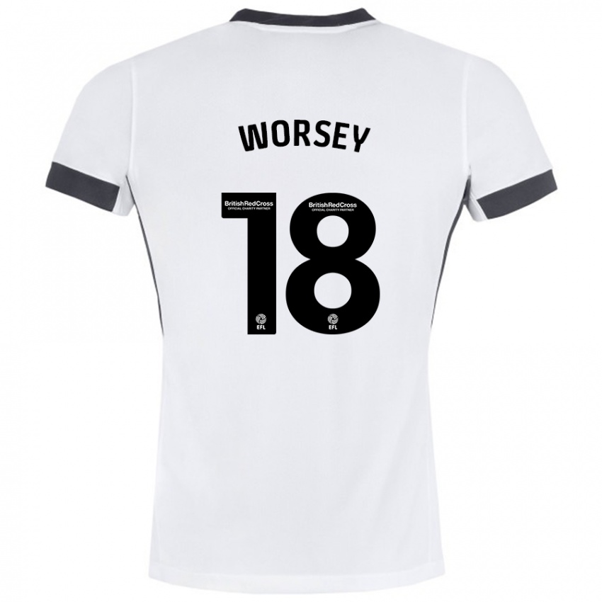 Kinderen Louanne Worsey #18 Wit Zwart Uitshirt Uittenue 2024/25 T-Shirt