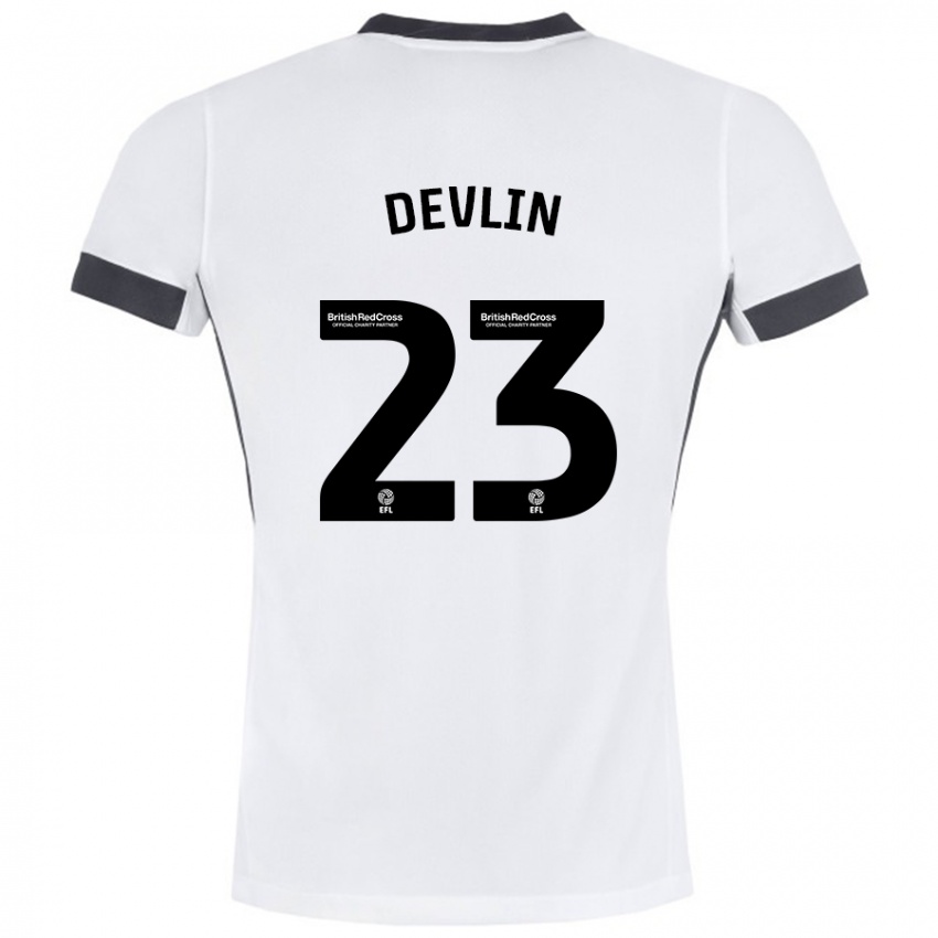 Kinderen Charlotte Devlin #23 Wit Zwart Uitshirt Uittenue 2024/25 T-Shirt