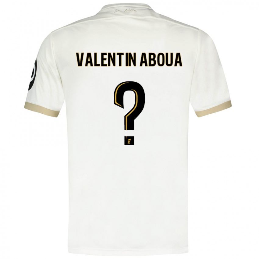 Kinderen Louis Valentin Aboua #0 Wit Goud Uitshirt Uittenue 2024/25 T-Shirt