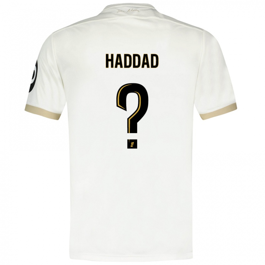 Kinderen Yacine Haddad #0 Wit Goud Uitshirt Uittenue 2024/25 T-Shirt