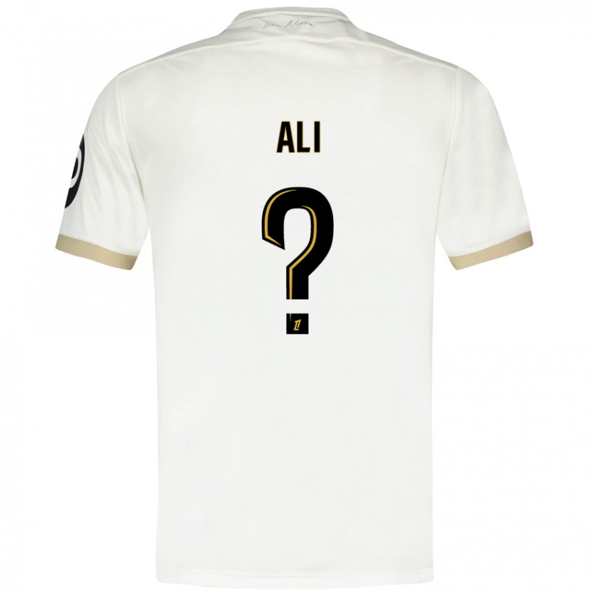 Kinderen Kéfren Ali #0 Wit Goud Uitshirt Uittenue 2024/25 T-Shirt