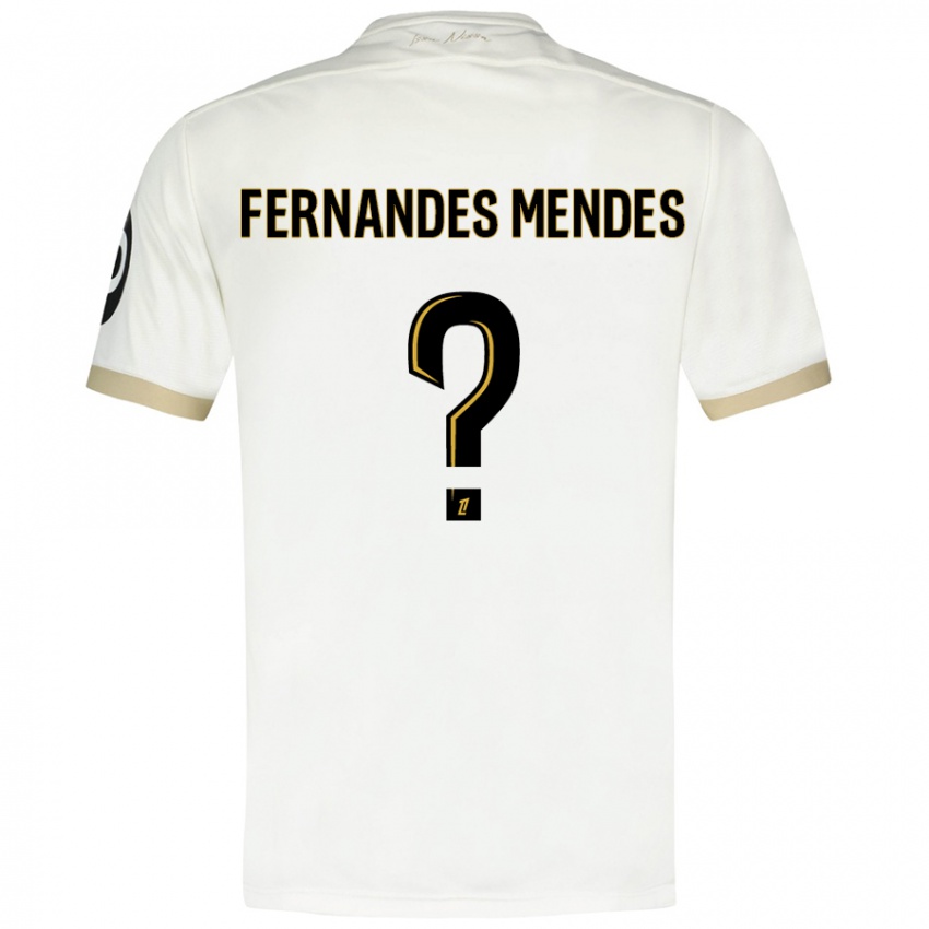 Kinderen Mathis Fernandes Mendes #0 Wit Goud Uitshirt Uittenue 2024/25 T-Shirt