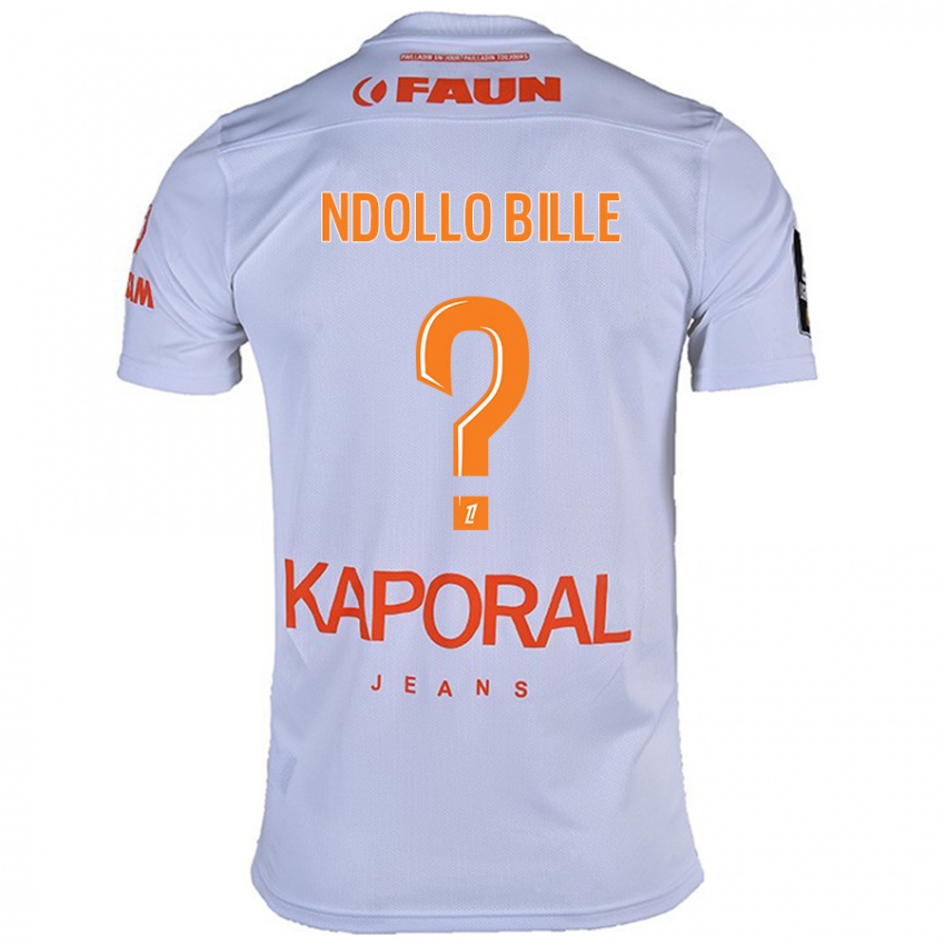 Kinderen Wilfried Ndollo Bille #0 Wit Uitshirt Uittenue 2024/25 T-Shirt