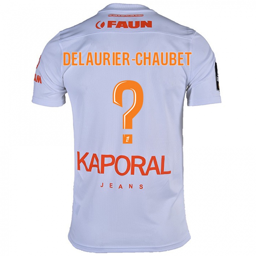 Kinderen Tom Delaurier-Chaubet #0 Wit Uitshirt Uittenue 2024/25 T-Shirt