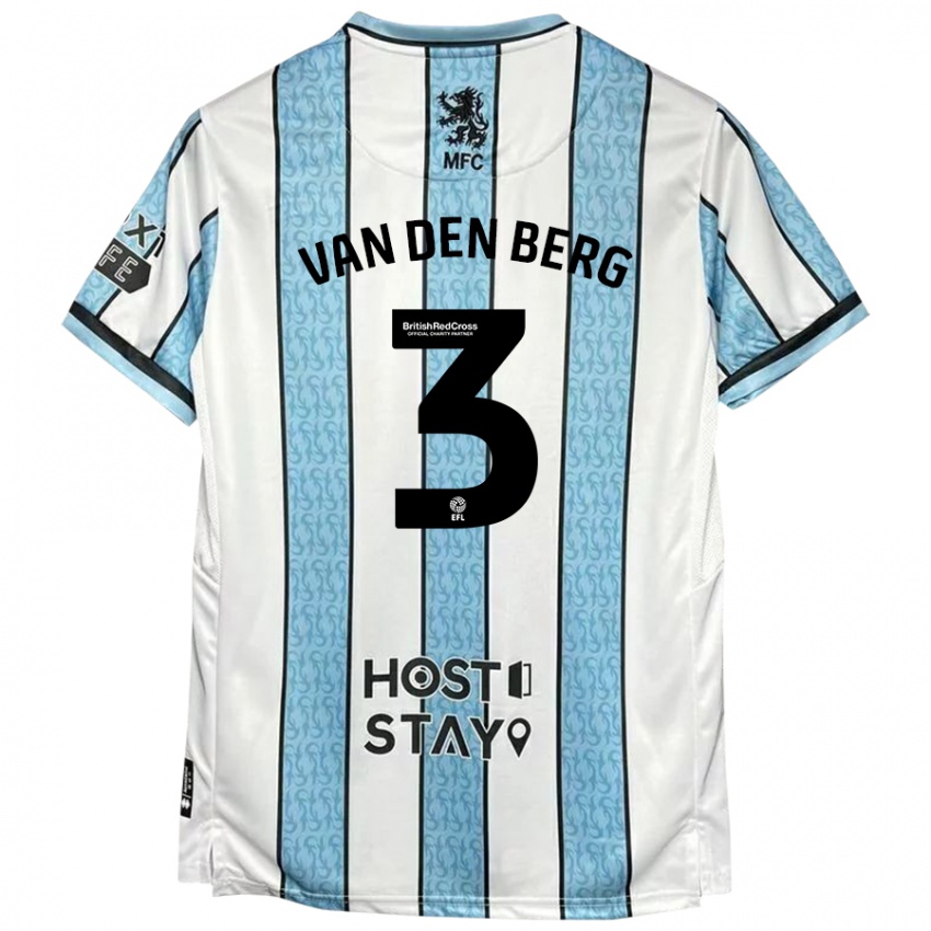 Kinderen Rav Van Den Berg #3 Witblauw Uitshirt Uittenue 2024/25 T-Shirt