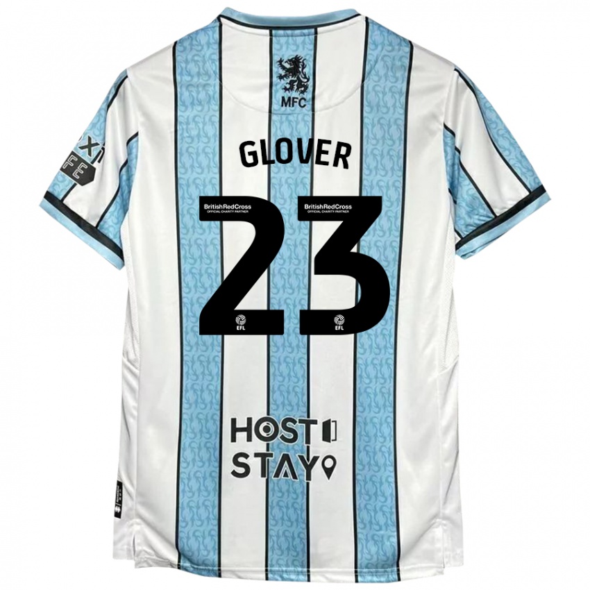 Kinderen Tom Glover #23 Witblauw Uitshirt Uittenue 2024/25 T-Shirt