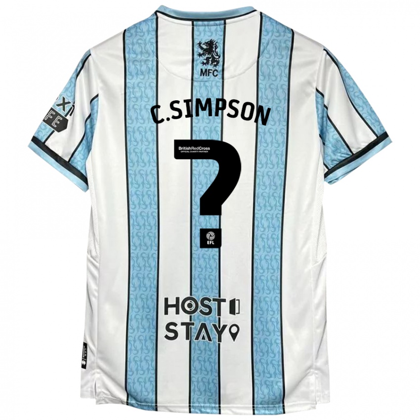 Kinderen Cameron Simpson #0 Witblauw Uitshirt Uittenue 2024/25 T-Shirt