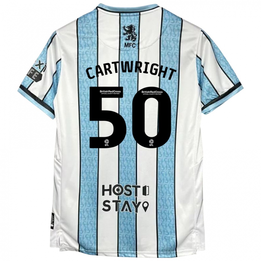 Kinderen Fin Cartwright #50 Witblauw Uitshirt Uittenue 2024/25 T-Shirt