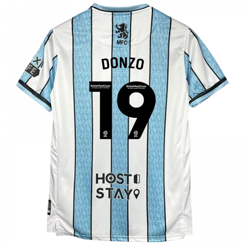 Kinderen Jolie Donzo #19 Witblauw Uitshirt Uittenue 2024/25 T-Shirt