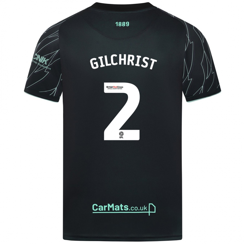 Kinderen Alfie Gilchrist #2 Zwart Groen Uitshirt Uittenue 2024/25 T-Shirt