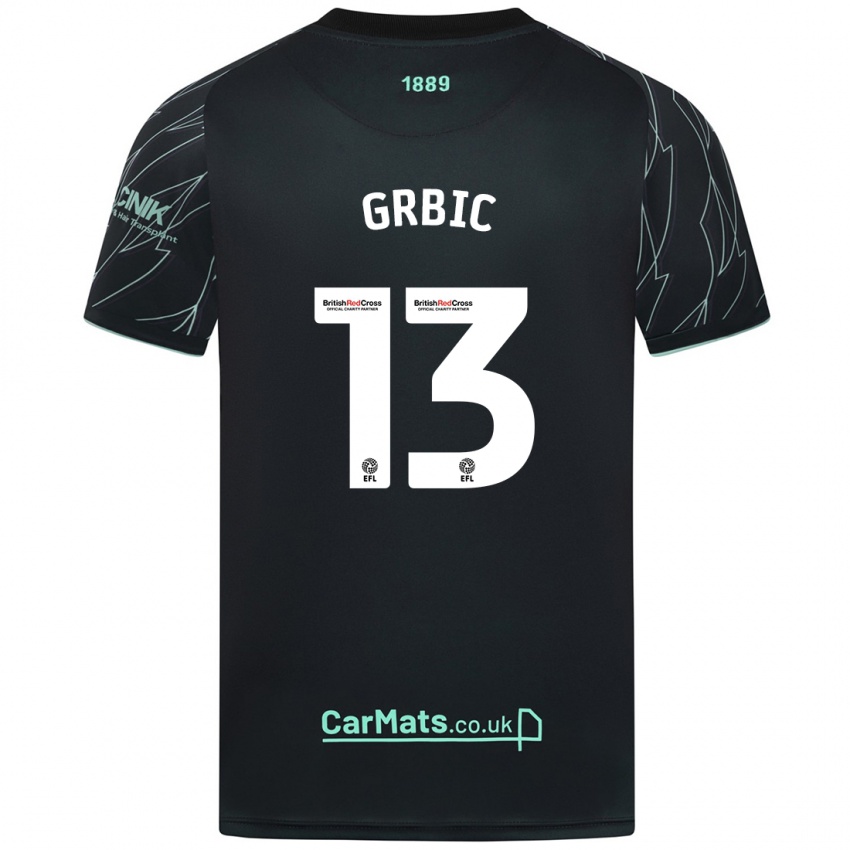 Kinderen Ivo Grbic #13 Zwart Groen Uitshirt Uittenue 2024/25 T-Shirt