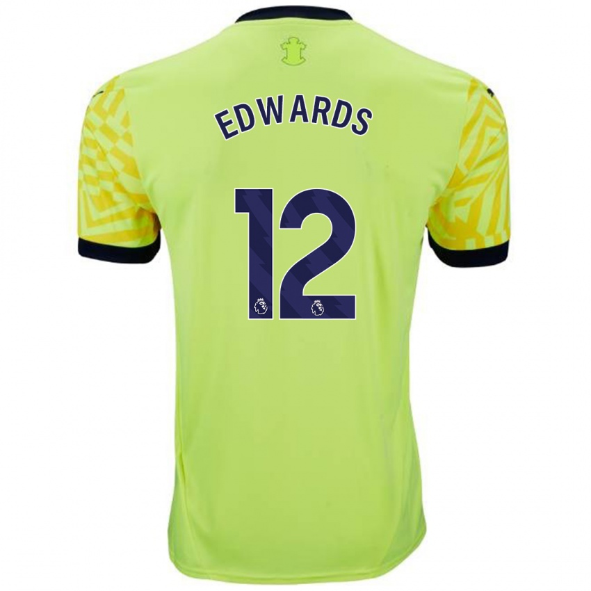 Kinderen Ronnie Edwards #12 Geel Uitshirt Uittenue 2024/25 T-Shirt