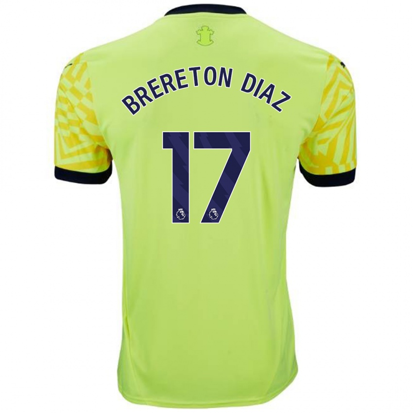 Kinderen Ben Brereton Díaz #17 Geel Uitshirt Uittenue 2024/25 T-Shirt