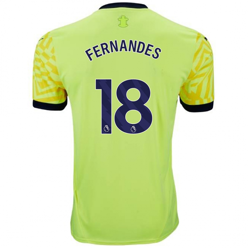 Kinderen Mateus Fernandes #18 Geel Uitshirt Uittenue 2024/25 T-Shirt