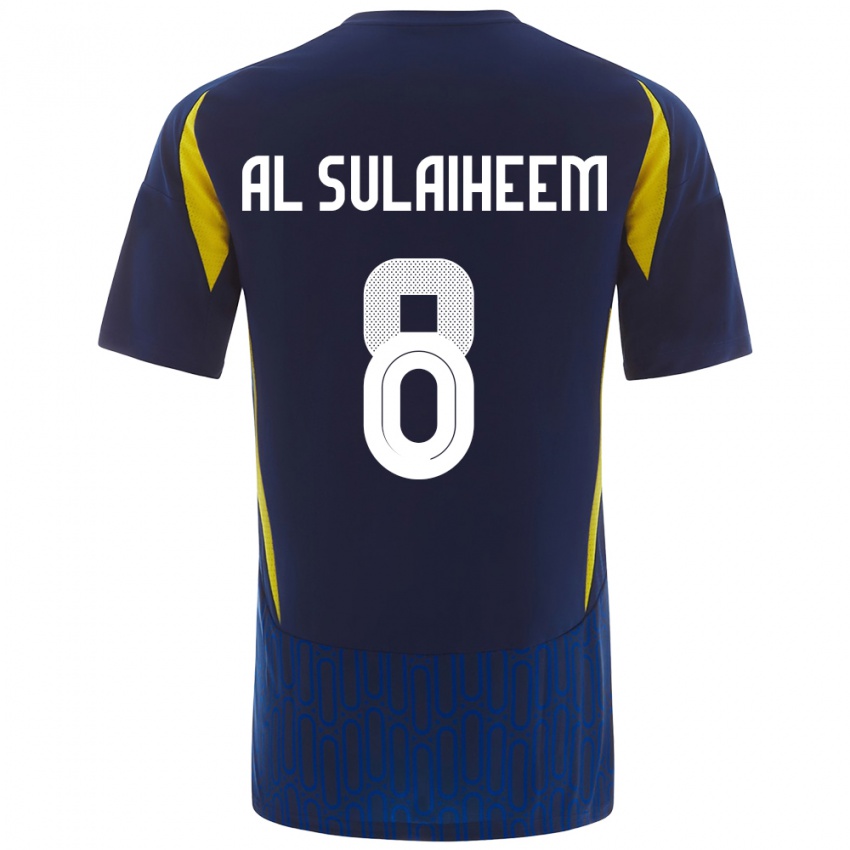 Kinderen Abdulmajeed Al-Sulayhim #8 Blauw Geel Uitshirt Uittenue 2024/25 T-Shirt