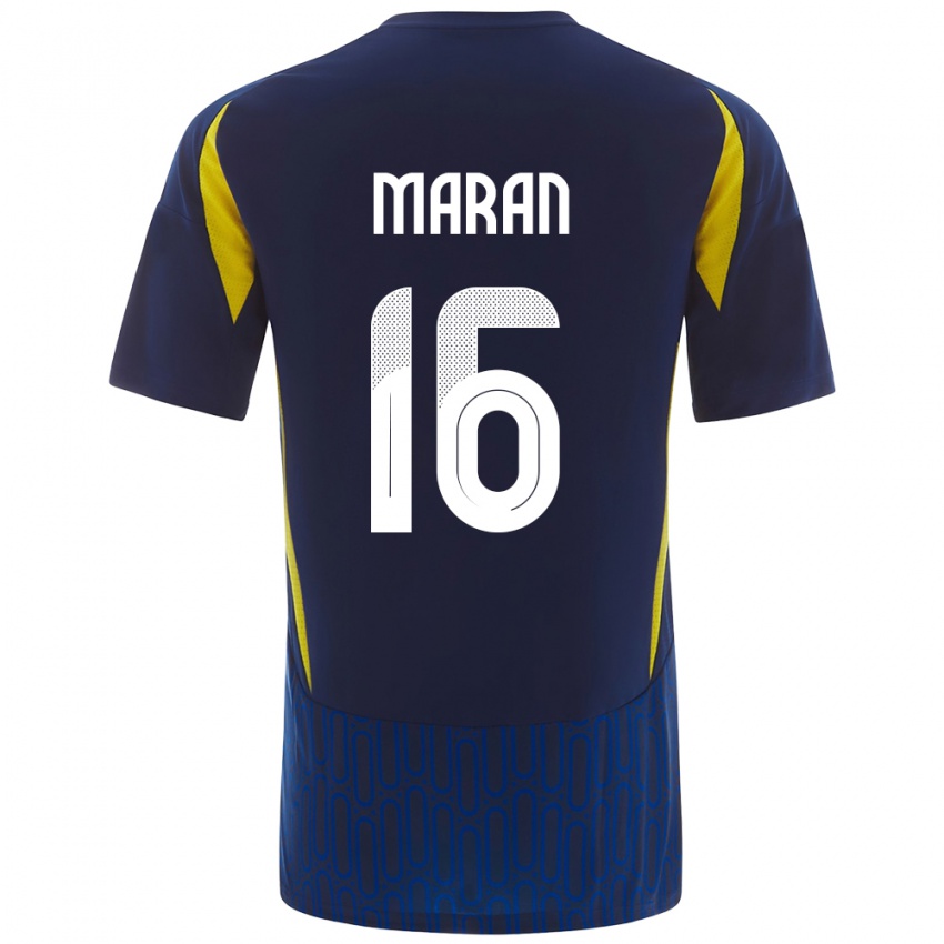 Kinderen Mohammed Maran #16 Blauw Geel Uitshirt Uittenue 2024/25 T-Shirt