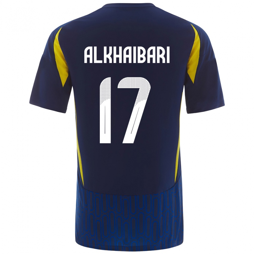 Kinderen Abdullah Al-Khaibari #17 Blauw Geel Uitshirt Uittenue 2024/25 T-Shirt