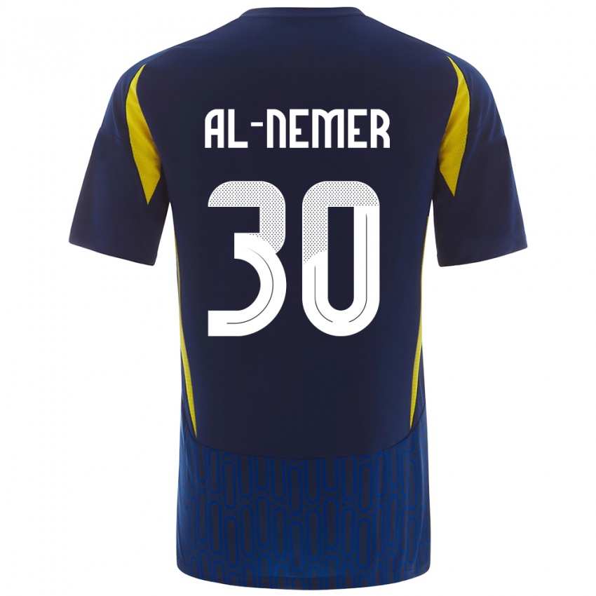 Kinderen Meshari Al-Nemer #30 Blauw Geel Uitshirt Uittenue 2024/25 T-Shirt