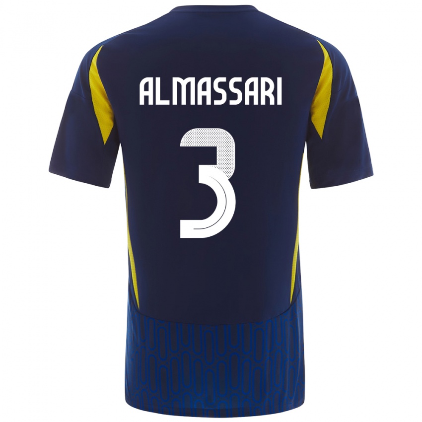 Kinderen Wadha Almassari #3 Blauw Geel Uitshirt Uittenue 2024/25 T-Shirt