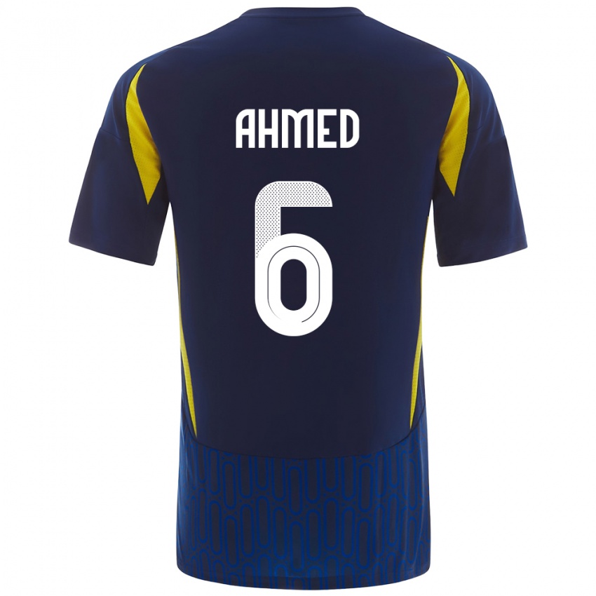 Kinderen Aseel Ahmed #6 Blauw Geel Uitshirt Uittenue 2024/25 T-Shirt