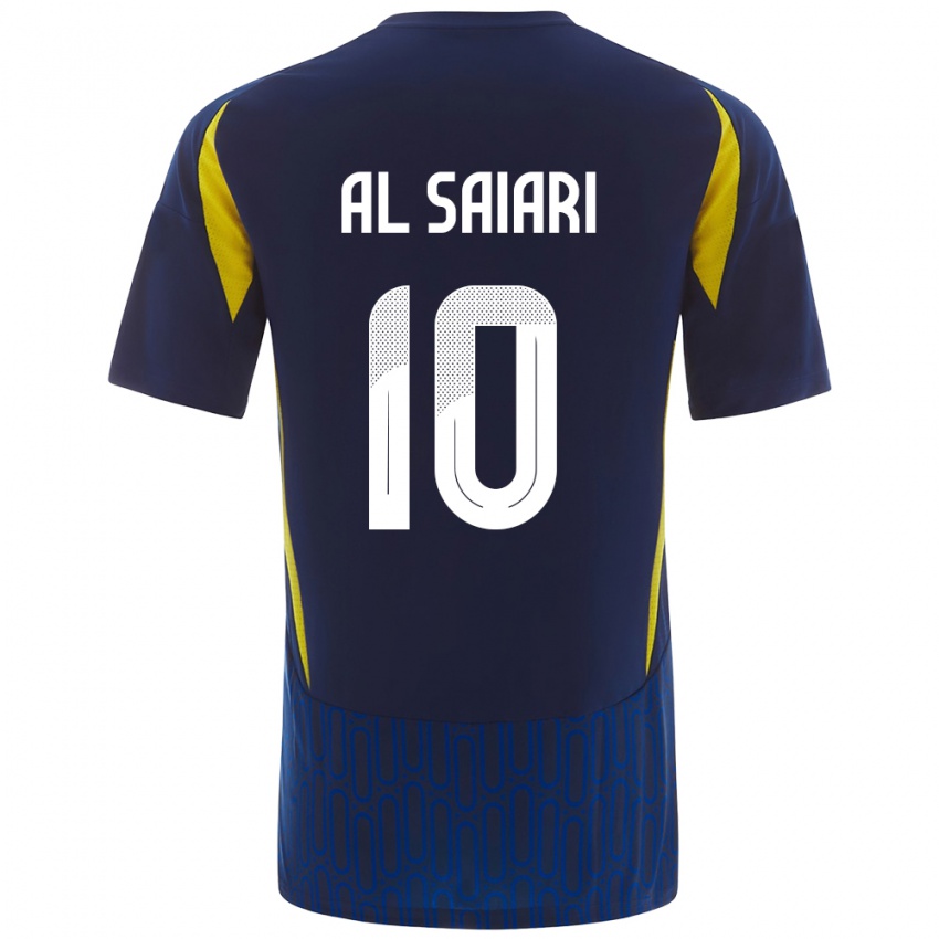 Kinderen Mubarkh Al-Saiari #10 Blauw Geel Uitshirt Uittenue 2024/25 T-Shirt