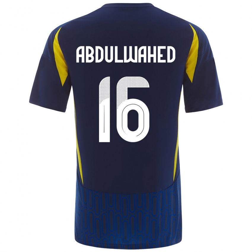 Kinderen Ghader Abdulwahed #16 Blauw Geel Uitshirt Uittenue 2024/25 T-Shirt