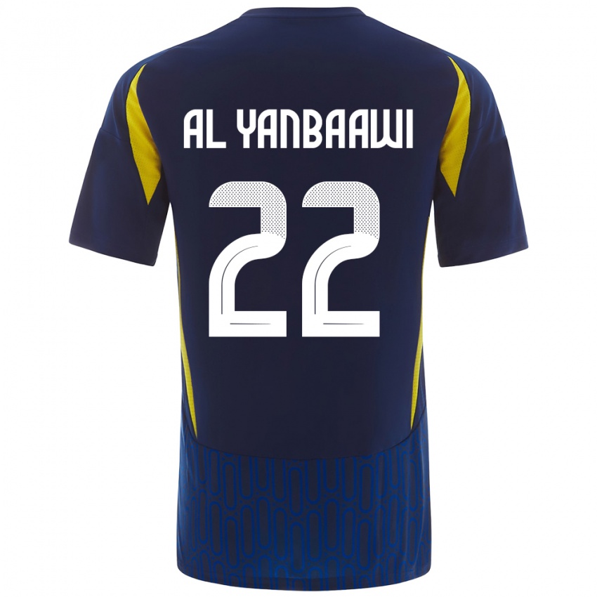 Kinderen Tahani Al-Yanbaawi #22 Blauw Geel Uitshirt Uittenue 2024/25 T-Shirt