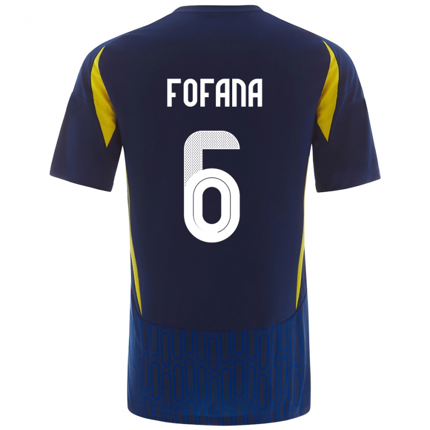 Kinderen Seko Fofana #6 Blauw Geel Uitshirt Uittenue 2024/25 T-Shirt