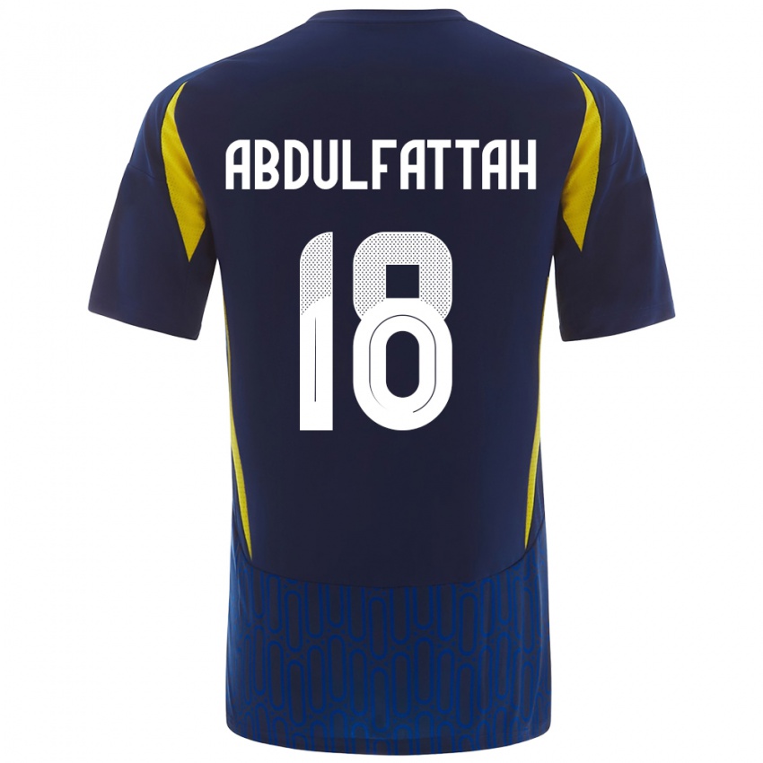 Kinderen Abdulfattah Adam #18 Blauw Geel Uitshirt Uittenue 2024/25 T-Shirt