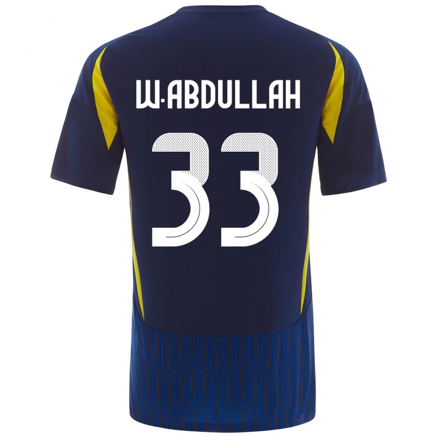 Kinderen Waleed Abdullah #33 Blauw Geel Uitshirt Uittenue 2024/25 T-Shirt