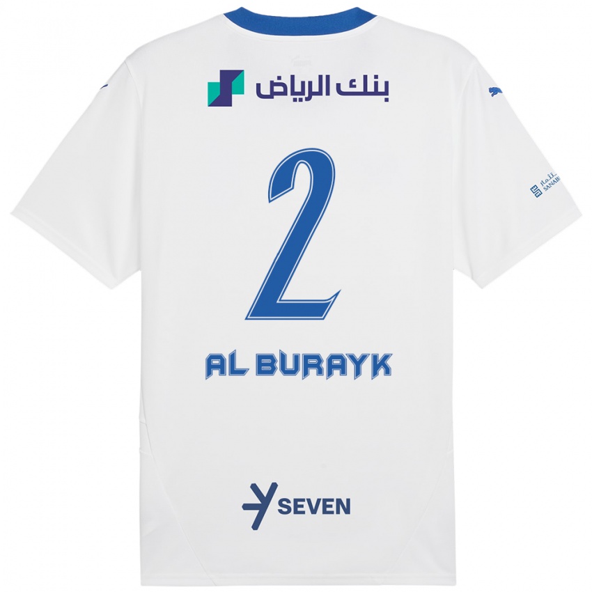 Kinderen Mohammed Al-Burayk #2 Wit Blauw Uitshirt Uittenue 2024/25 T-Shirt