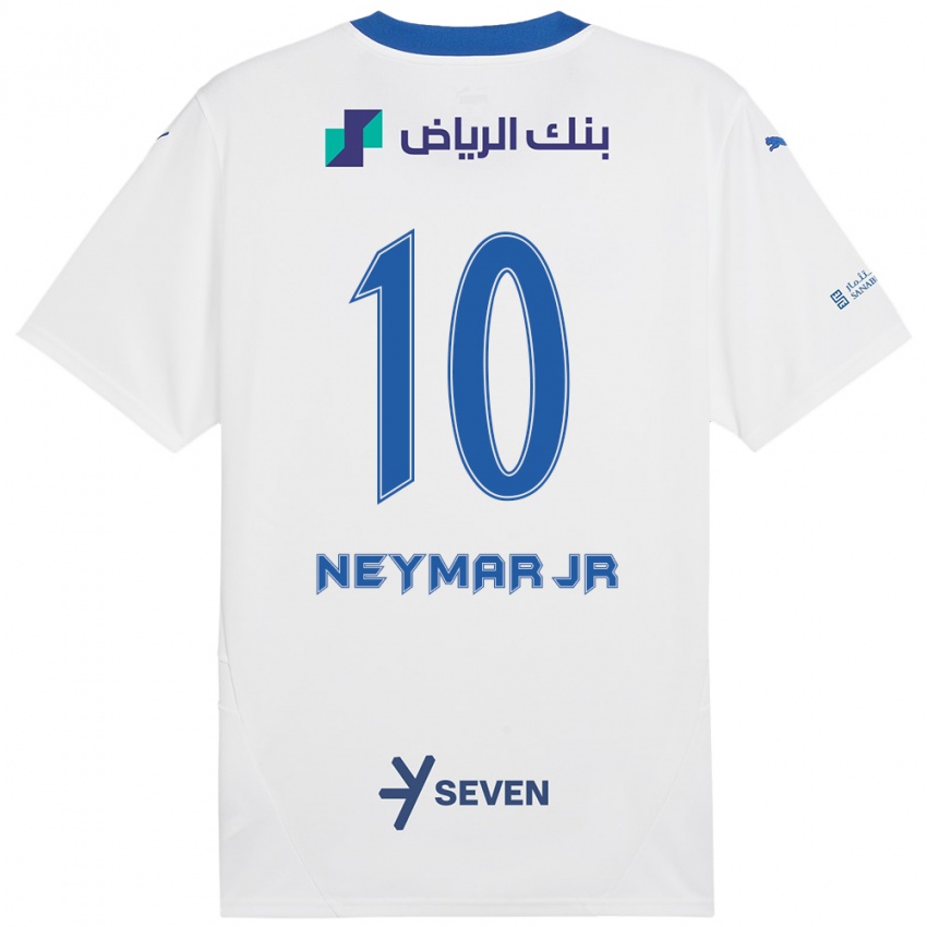 Kinderen Neymar #10 Wit Blauw Uitshirt Uittenue 2024/25 T-Shirt