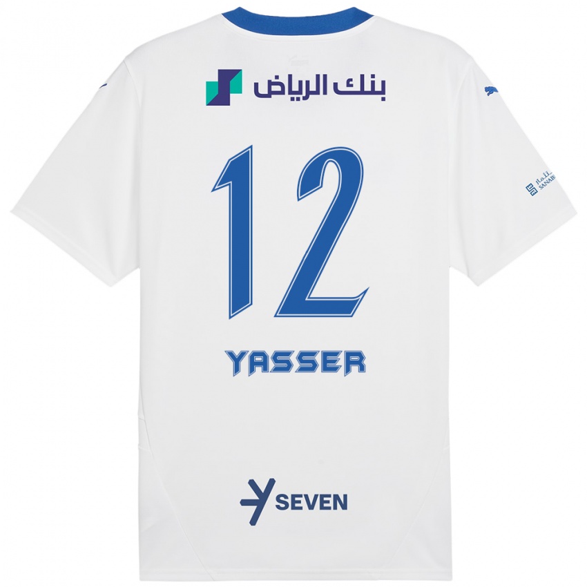 Kinderen Yasser Al-Shahrani #12 Wit Blauw Uitshirt Uittenue 2024/25 T-Shirt