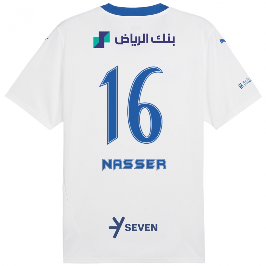 Kinderen Nasser Al-Dawsari #16 Wit Blauw Uitshirt Uittenue 2024/25 T-Shirt