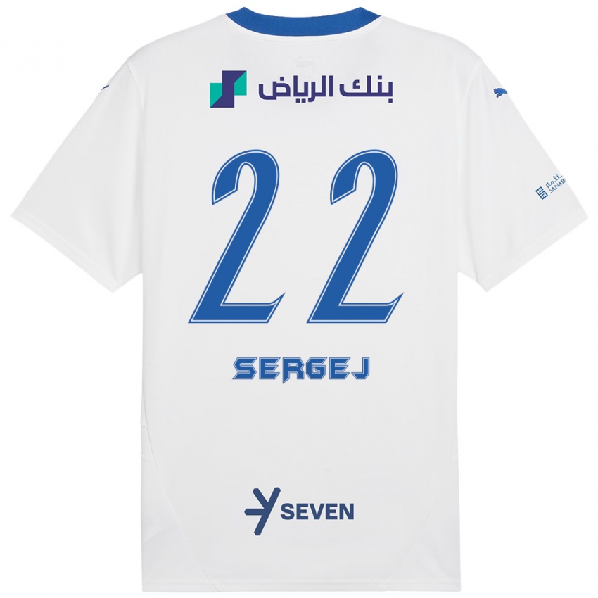 Kinderen Sergej Milinkovic-Savic #22 Wit Blauw Uitshirt Uittenue 2024/25 T-Shirt