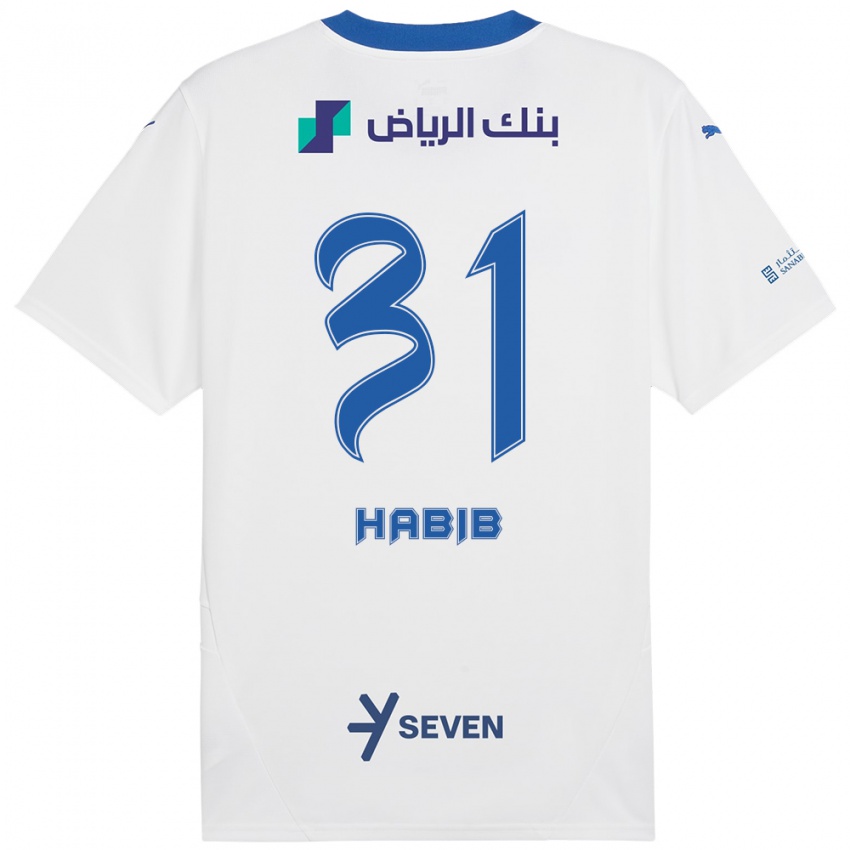 Kinderen Habib Al-Wutaian #31 Wit Blauw Uitshirt Uittenue 2024/25 T-Shirt