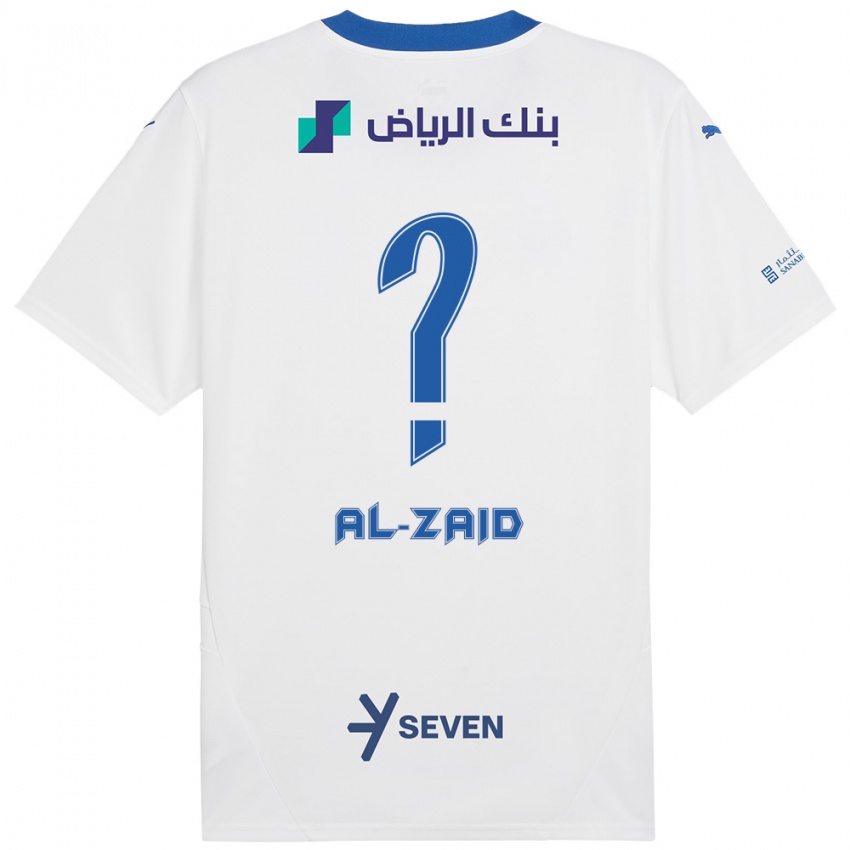 Kinderen Suhayb Al-Zaid #0 Wit Blauw Uitshirt Uittenue 2024/25 T-Shirt