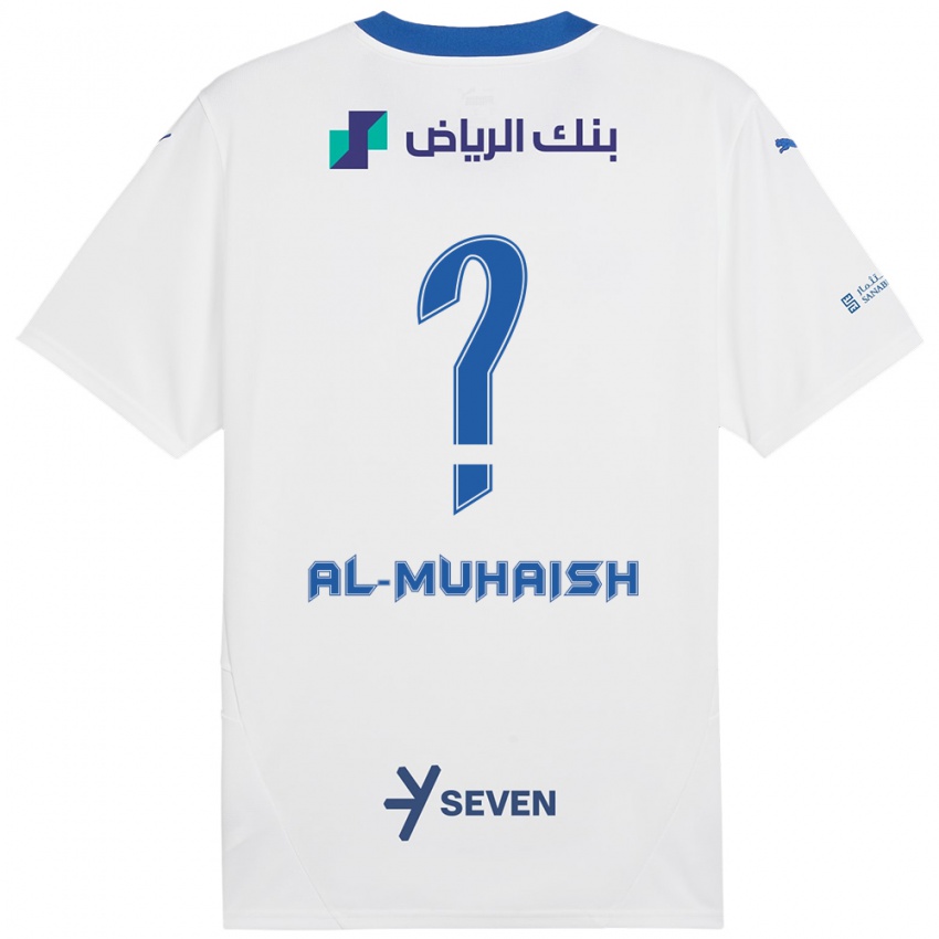 Kinderen Mohammed Al-Muhaish #0 Wit Blauw Uitshirt Uittenue 2024/25 T-Shirt