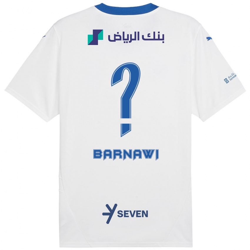 Kinderen Abdulsalam Barnawi #0 Wit Blauw Uitshirt Uittenue 2024/25 T-Shirt