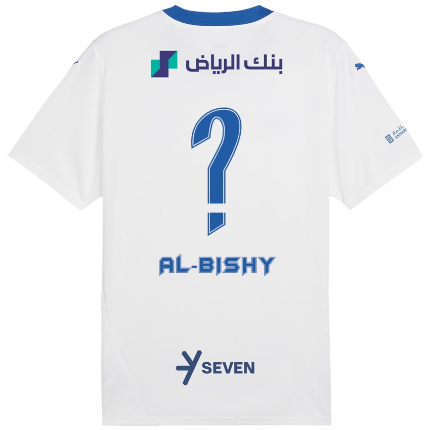 Kinderen Bder Abdulaziz Al-Bishy #0 Wit Blauw Uitshirt Uittenue 2024/25 T-Shirt