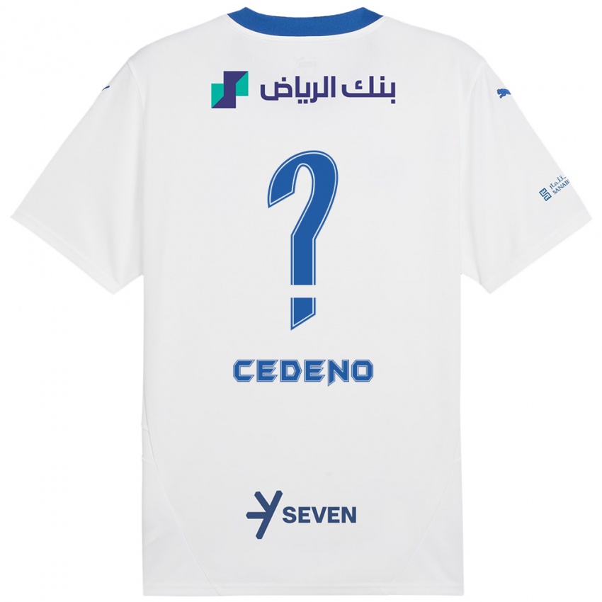 Kinderen Lineth Cedeño #0 Wit Blauw Uitshirt Uittenue 2024/25 T-Shirt