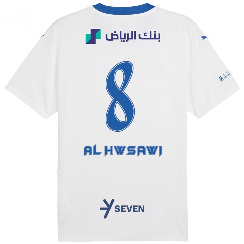 Kinderen Al Bandari Al-Hwsawi #8 Wit Blauw Uitshirt Uittenue 2024/25 T-Shirt