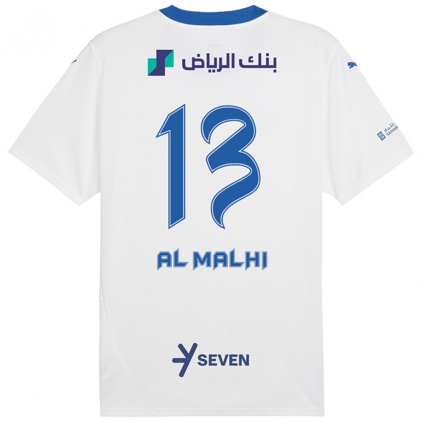 Kinderen Al Muhra Al-Malhi #13 Wit Blauw Uitshirt Uittenue 2024/25 T-Shirt