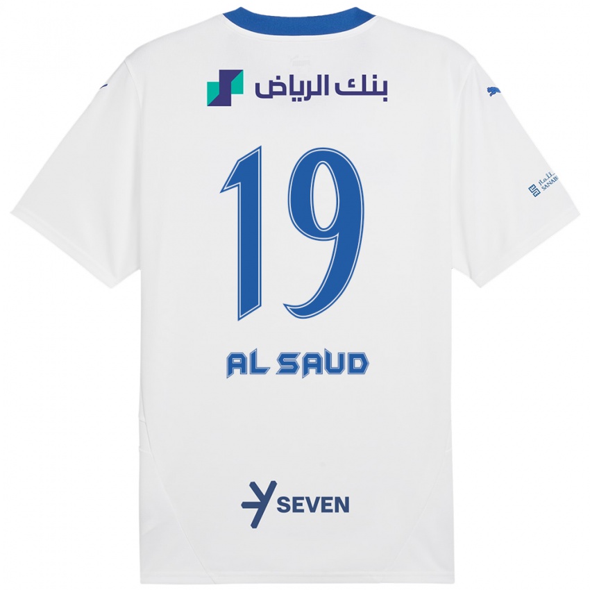 Kinderen Manal Al Saud #19 Wit Blauw Uitshirt Uittenue 2024/25 T-Shirt