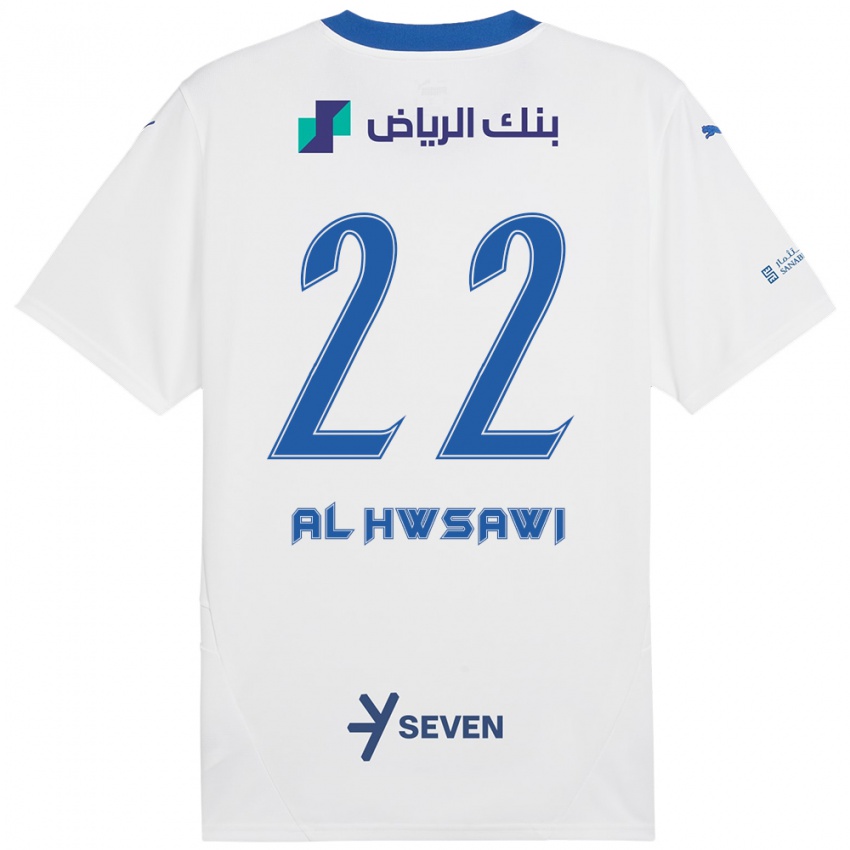 Kinderen Shorouq Al-Hwsawi #22 Wit Blauw Uitshirt Uittenue 2024/25 T-Shirt